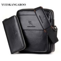 YUESKANGAROO Luxury Brand Casual Men Bag Vertical Business Leather Shoulder Bag Vintage Man Crossbody Messenger Bag With Wallet