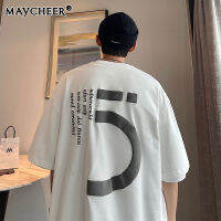 MAYCHEER เสื้อยืดผู้ชายแขนสั้นพิมพ์ลายโฟม,แขนห้าส่วนสำหรับฤดูร้อน