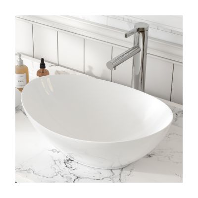 MEJE Vessel Sink Above Countertop Sink Rectangular/Egg Shape White