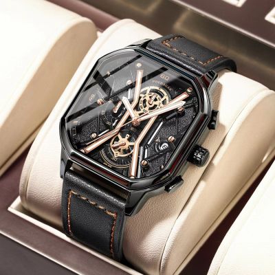 【Hot seller】 Mens watch high-end fashion student pointer automatic luminous young peoples