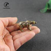 Vintage Brass Bear Statue Home Decoration Craft Accessories Copper Forest Animal Figurine Miniatures Living Room Toy Ornament