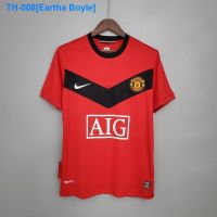 ۩ Eartha Boyle Scholes classical red throwback jerseys 2009/10 home Wayne rooney suit football shirt with short sleeves