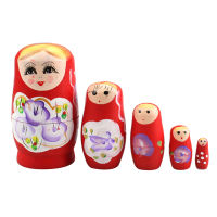 5ชิ้นแปลกการ์ตูนสาวรัสเซียไม้รังตุ๊กตามือทาสี M Atryoshka สำหรับของขวัญเด็กที่สร้างขึ้นตุ๊กตาเครื่องประดับตกแต่งบ้าน