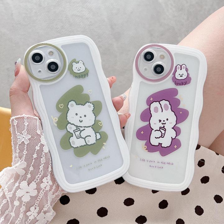 for-vivo-iqoo-z6-pro-5g-case-wavy-type-cartoon-rabbit-butterfly-love-heart-painted-tpu-silicone-soft-case-cover-shockproof-phone-casing