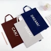 A4 Small Fresh Zipper File Bag Large Capacity Simple Canvas Student Test Paper Bag Tutoring Bag Stationery Cute Korean Handbag Data Storage Bag File Bag Stationery Bag 【AUG】