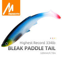 MEREDITH 4.73 "Bleak Paddle Tail 14.5G 4Pcs 120Mm เหยื่อตกปลาแบบอ่อน3D ตา T Tail เหยื่อปลอมพลาสติกเหยื่อปลาไพค์