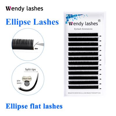 Wendy Lashes Ellipse Flat Lashes Soft Split tips Fake Eyelash Extensions Individual Eyelashes Nature Flat Lashes Makeup Supplies