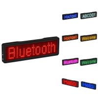 【In-demand】 MotoShark ป้ายชื่อ LED Bluetooth ป้ายแบบชาร์จไฟได้ DIY โปรแกรมเลื่อนกระดานข้อความแสดงผล LED