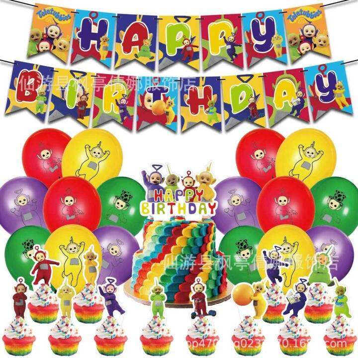 SQ2 Teletubbies Theme kids birthday party decorations banner cake ...