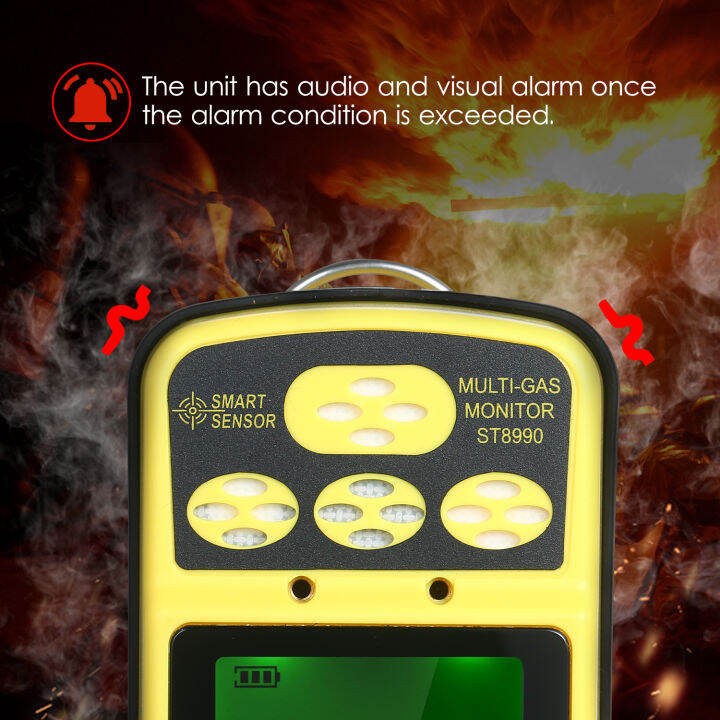 smart-sensor-st8990-multi-gas-monitor-rechargeable-4-in-1-o-lel-co-h-s-gas-detector-tester-sensor-with-backlight-alarm-function-lcd-display-eu-plug