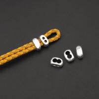 【CW】 20pcs 3mm 4mm Holes Slider Spacers 3/4mm Round Leather Cord Necklace Jewelry Findings