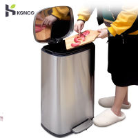 Konco ถังขยะเหยียบถังรีไซเคิลถอดออกได้สำหรับโรงแรมและครัวเรือน30L ถังขยะความจุมากสแตนเลส/ถังขยะ50ลิตร