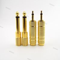 2pcs 6.35mm 1/4" mono Male To 3.5mm 1/8" Female Connector Jack Audio Speaker Mono Terminal Plug Headphone Adapter Gold Plated 6.5mm WDAGTH