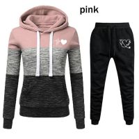 【DT】hot！ Womens Tracksuits 2 Piece Set Hoodies Striped Color Hoodie   Pants Jumpersuit Female Sweatshirt