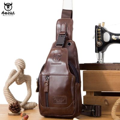 ✸๑ Bullcaptain Genuine Leather Men Chest Bag Leather Bags Men Shoulder Bags - 2023 New - Aliexpress