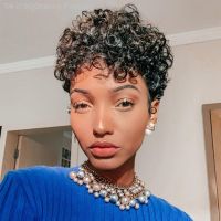 Short Pixie Cut Wig Curly Human Hair Wigs Cheap Afro Curly Wig Full Machine Made Glueless Human Hair Wig For Black Women [ Hot sell ] Gktinoo Fashion