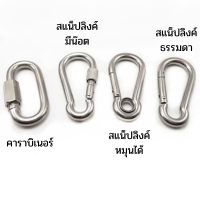 ห่วงสแตนเลส คาราบิเนอร์ Carabiners สแนปลิงค์ Snaplink ตะขอเกี่ยว สแนปลิงค์แสตนเลสแท้ 304 (ราคาต่อชิ้น)