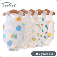 Teeker Newborn Baby Bodysuits Clothes Thin Summer Cotton Sleeveless Tripod