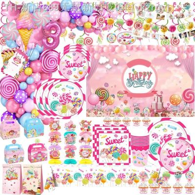【CW】㍿∈  Theme Tableware Sets Disposable Plates Cups Napkins Birthday Decorations Kids Baby Shower