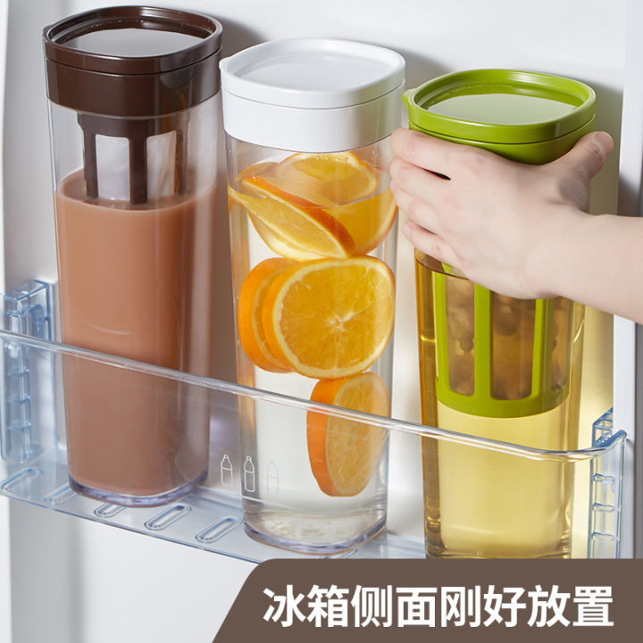 แก้วกาแฟสกัดเย็นกระบอกน้ำเย็นญี่ปุ่นเก็บความเย็นขนาดใหญ่กระบอกน้ำสกัดเย็นอุณหภูมิสูงแผ่นกรองแช่ชา-potqianfun