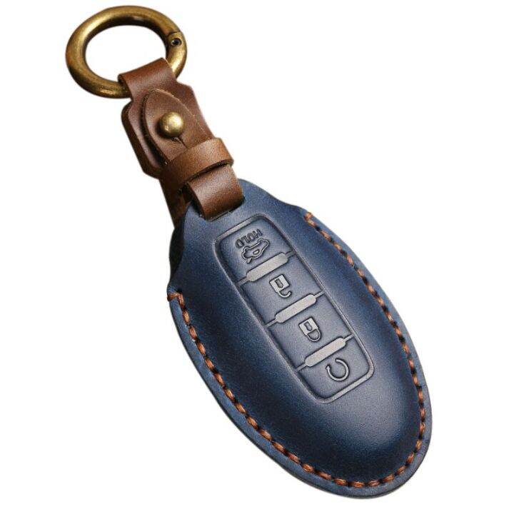 auto-key-case-cover-fob-houder-lederen-sleutelhanger-accessoires-voor-nissan-sylphy-bluebird-qashqai-tiida-x-trail-bluebird-shell-tas