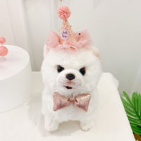 Accessories Dog Cat Birthday Triangle Hat Set Party Supplies Decorative Grooming Stuff Ribbon Bow Collar