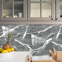 Self-adhesive Marble Wall Stickers Bathroom Renovation Waterproof Stickers Non-slip Wear-resistant Thickened Floor Tile Stickers