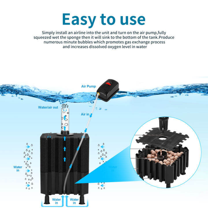 【Ready Stock+100 Original】Aquarium Air Filter Fish Tank Shrimp