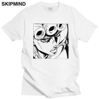 Jojo Bizarre Adventure T Shirts Men Pure Cotton Giorno Giovanna Tee Tops O-neck Short Sleeve Printed Japanese Manga T-shirt Gift XS-6XL