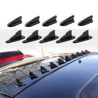 6pcs Car Spoiler Shark Spoiler EVO PP Roof Shark Fins Spoiler Wing Kit Paste type decoration black antenna UV-protected