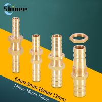 ▥ ID Pipe 6mm - 25mm Hose Barb Bulkhead Brass Barbed Tube Pipe Fitting Coupler Connector Reduce Straight Adapter For Fuel Gas Wate