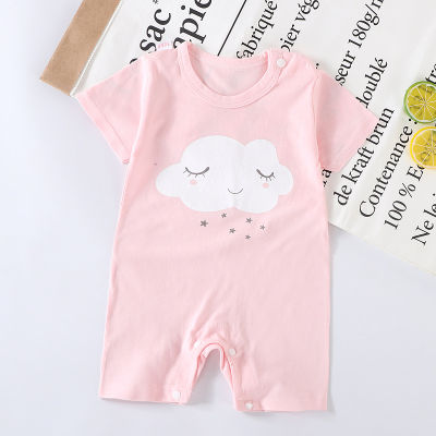 Baby Short Sleeve Romper 0-2 Years Old Newborn Baby Cartoon Cute Cotton Fabric Short Romper