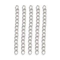 20Strand 304 Stainless Steel Chain Extender, Twisted Chains, Solder, Stainless Steel Color, 40x3mm