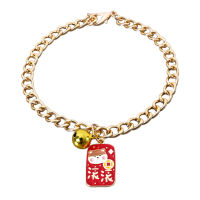 Haosu สร้อยคอสัตว์เลี้ยง Mini Bells Design Shiny Visual Effect Bright Color Allergy Free Long Lifespan Adjustable Resin Pendant Style Cat Necklace With Lobster Clasp Birthday Gift Cat Collar Bright