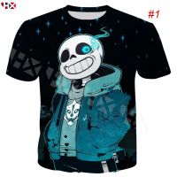 ♀☸ เสื้อยืดลายการ์ตูน 3 D Hx Undertale Sans