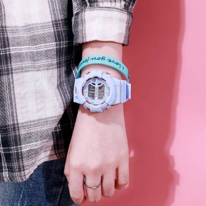 นาฬิกาข้อมือดิจิตัล-นาฬิกาข้อมือแฟชั่นผู้หญิง-นาฬิกาเด็ก-สีพาสเทล-สวย-ใส่เท่ห์-ใส่ได้ทั้งสองเพศ