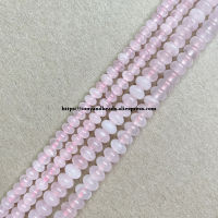 2lots more 10 off ! Natural Stone Smooth Rondelle Pink Rose Quartz 7" Loose Beads 4X6 5X8mm Pick Size For Jewelry Making DIY