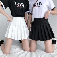 New Black Skirt Female Summer High Waist gothic College style A-Line Pleated Short Skirt Ins Vintage Japanese Jk student Skirt