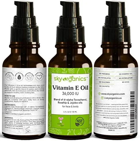 Sky Organics Vitamin E Oil, 36000 IU - 4 fl oz