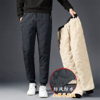 ฤดูหนาว Lambswool Warm Thicken Sweatpants ผู้ชายแฟชั่น Joggers กันน้ำกางเกงลำลองผู้ชายยี่ห้อ Fleece Trousers