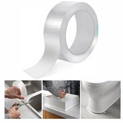 Sink Waterproof Transparent Self-adhesive Tape Kitchen Bathroom Wall Mildewproof Acrylics Strong Gap Strip Pool Water Seal Stick Adhesives Tape