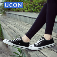 UCON รองเท้ารองเท้าผ้าใบแฟชั่นลำลองใส่สบายเหมาะกับทุกชุดของผู้ชายรองเท้าผ้าใบแฟชั่นรองเท้านักเรียนผ้าใบแนวสตรีท35-44ใหม่ฤดูใบไม้ผลิและฤดูร้อน