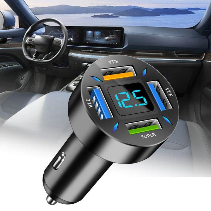 lz-fast-charging-4ports-pd-usb-66w-car-charger-adapter-led-display-qc-3-0-accessoriescar-gadgets-and-accessories