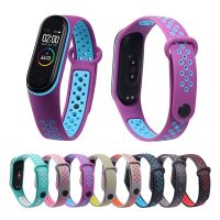 Breathable for Mi Band 5 4 3 6 nfc strap sport Silicone watch wrist  strap accessories double color for Mi 5 4 3 6 strap belt Smartwatches