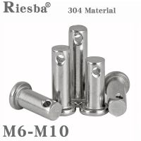 Clevis Pins with Head Stainless Steel A2 with Plat Shaft Flat Head with Hole Positioning Pins Cylindrical Pin Bolt Pin M6 M8 M10