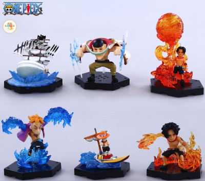 one piece figure model วันพีช โมเดล โมเดลวันพีช ฟิกเกอร์วันพีช โมเดลลูฟี่ หนวดขาว เอส มาร์โก้ (6.5-8 cm) 6 ชิ้น/เซ็ต ของเล่น ฟิกเกอร์ โมเดล อนิเมะ 🇨🇳