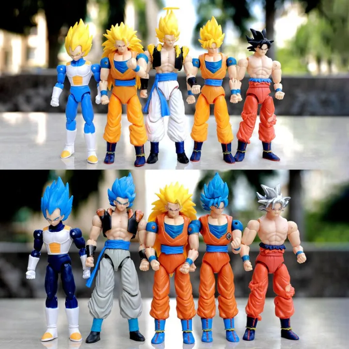 6Pcs/Set 9,5cm Dragon Ball Z Anime Figura Filho Goku Vegeta