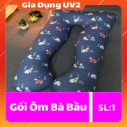 Gối ôm bà bầu,Gối có vỏ và ruột sẵn,gối bầu chữ u, Gối cho mẹ bầu đa năng