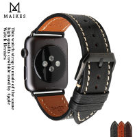 MAIKES Original หนังสำหรับ Watch Series 8 7 SE 6 5 4 3 45มม. 41มม. 44มม. 40มม. 42มม. 38มม. สายนาฬิกา Handmade สายคล้อง