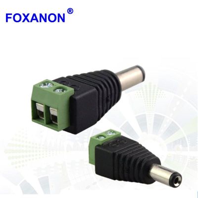 Foxanon Brand DC Power Male Connector Plug Jack Adapter Plug for CCTV DVR 5050 3528 5730 5630 LED Strip Light and G4  Bulb  Wires Leads Adapters